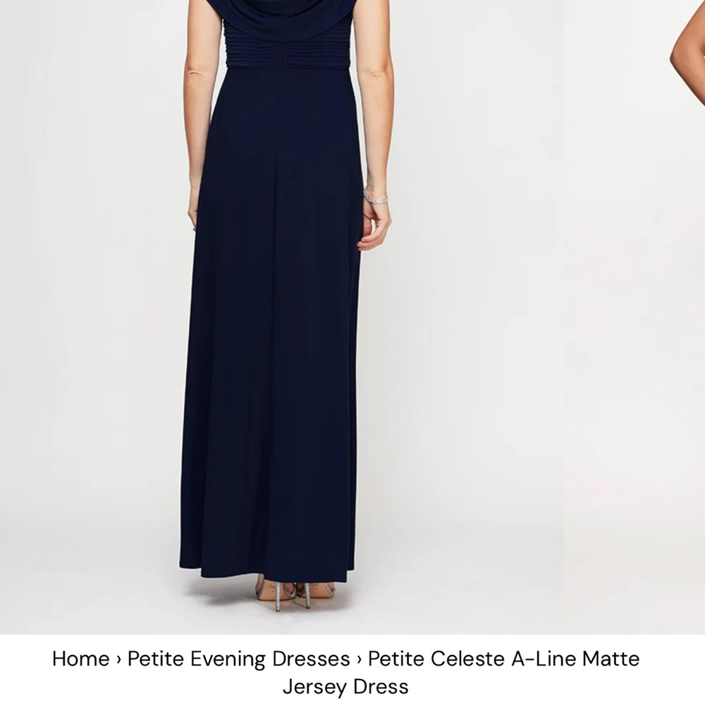 Alex Evenings Navy Maxi Dress with Embellished Waist - Picture 3 of 3